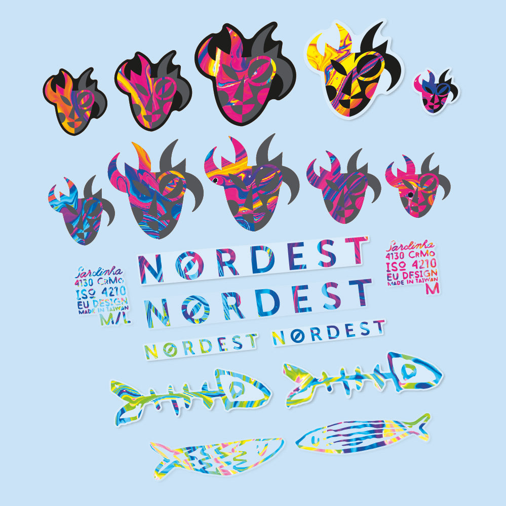 Stickers Nordest Sardinha 2 compatibles Autocollants cadre