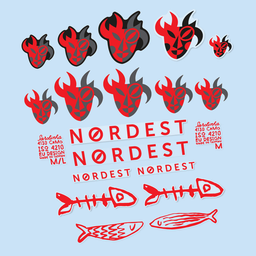 Stickers Nordest Sardinha 2 compatibles - Autocollants cadre vélo