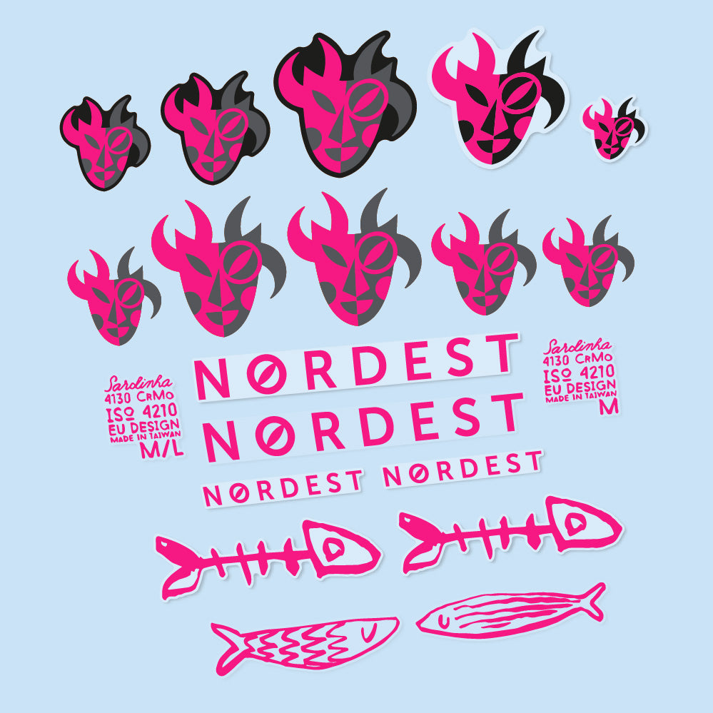 Stickers Nordest Sardinha 2 compatibles - Autocollants cadre vélo
