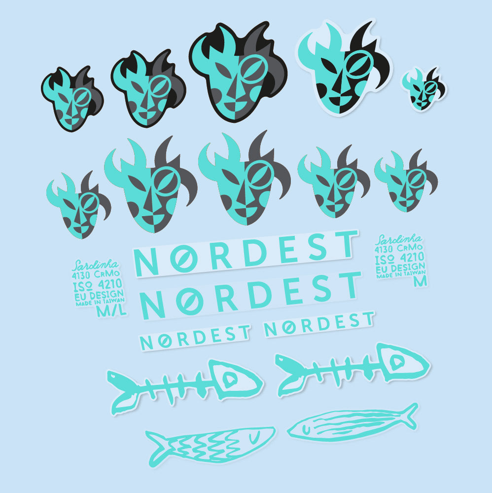 Stickers Nordest Sardinha 2 compatibles Autocollants cadre