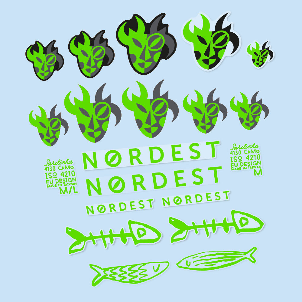 Stickers Nordest Sardinha 2 compatibles Autocollants cadre