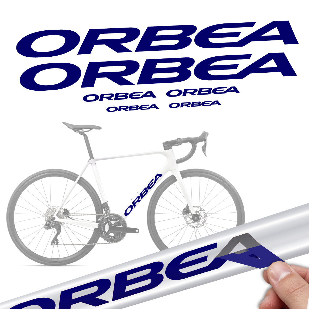 Stickers compatibles Orbea Orca M30i 2026 pour cadre – autocollants vinyle - Bleu Scandinave