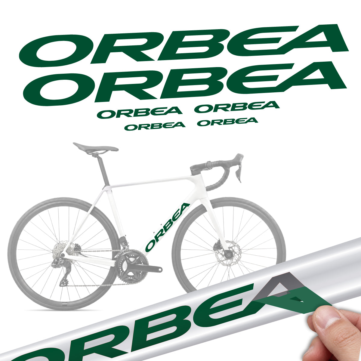 Dark Green decal for Orbea Orca M30i 2026 frame – bike sticker vinyl