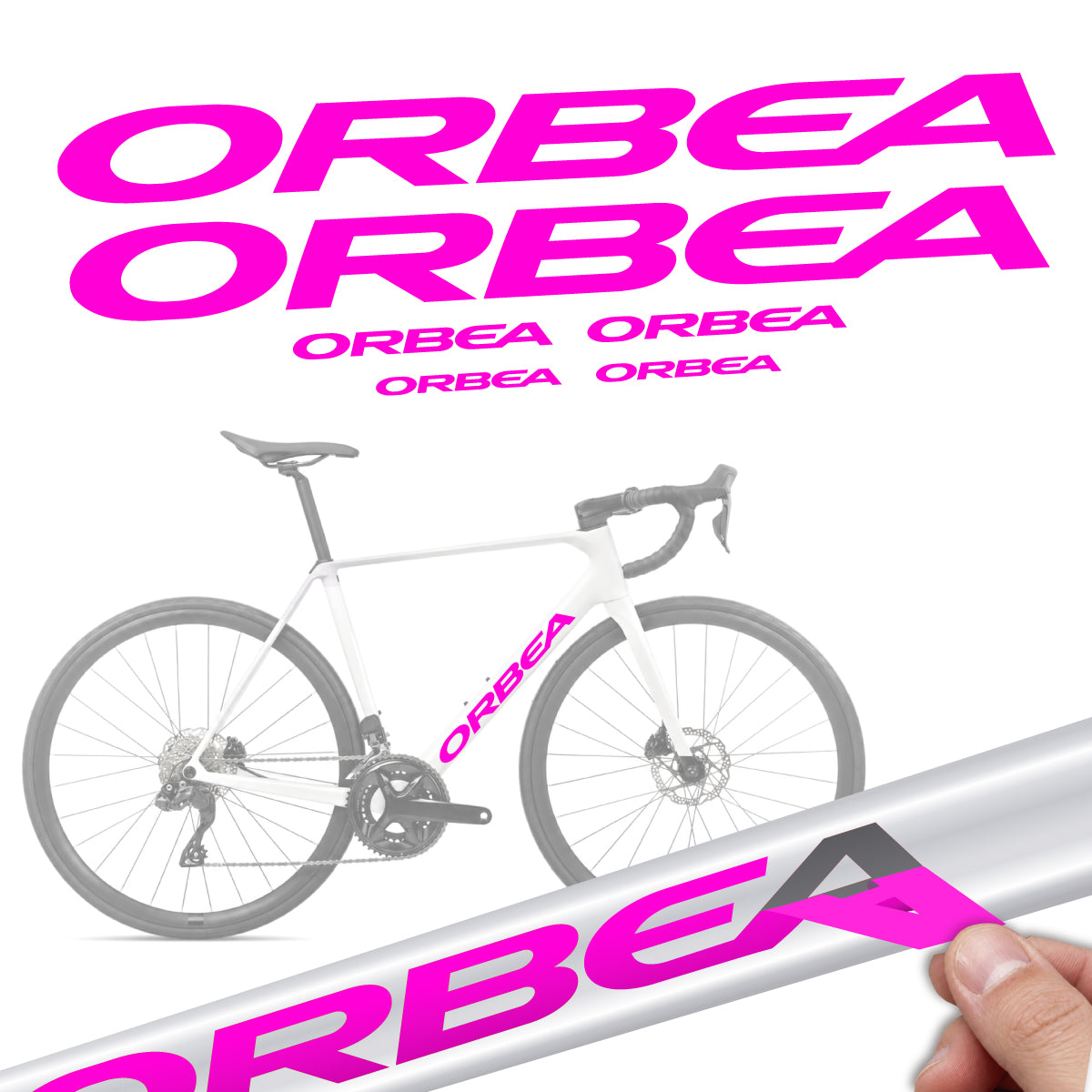 Stickers compatibles Orbea Orca M30i 2026 pour cadre – autocollants vinyle - Fuchsia Fluo