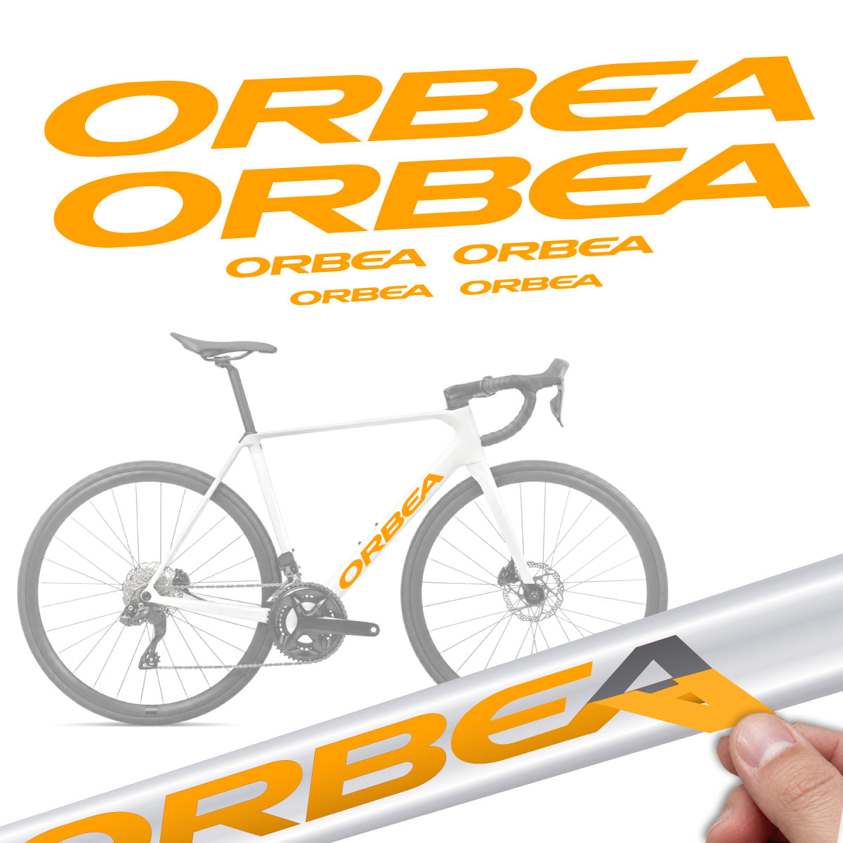 Orange Yellow decal for Orbea Orca M30i 2026 frame – bike sticker vinyl