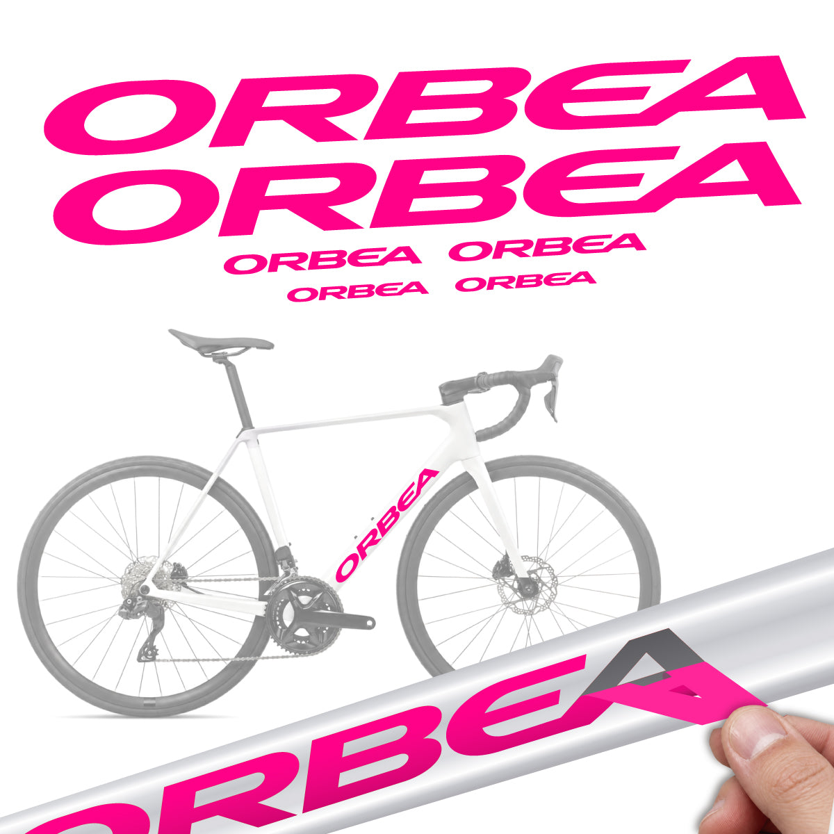 Stickers compatibles Orbea Orca M30i 2026 pour cadre – autocollants vinyle - Rose Fluo