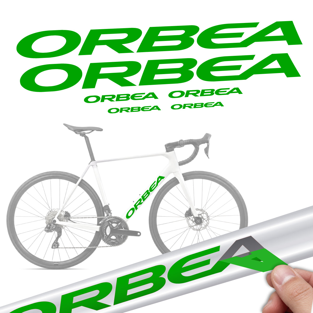 Stickers compatibles Orbea Orca M30i 2026 pour cadre – autocollants vinyle - Vert