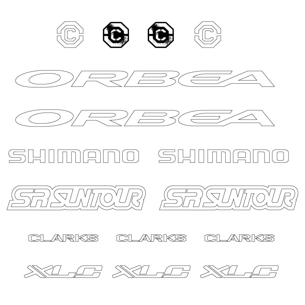 Stickers Orbea, Shimano, SRSuntour, Clarks, XLC compatibles Autocollants cadre