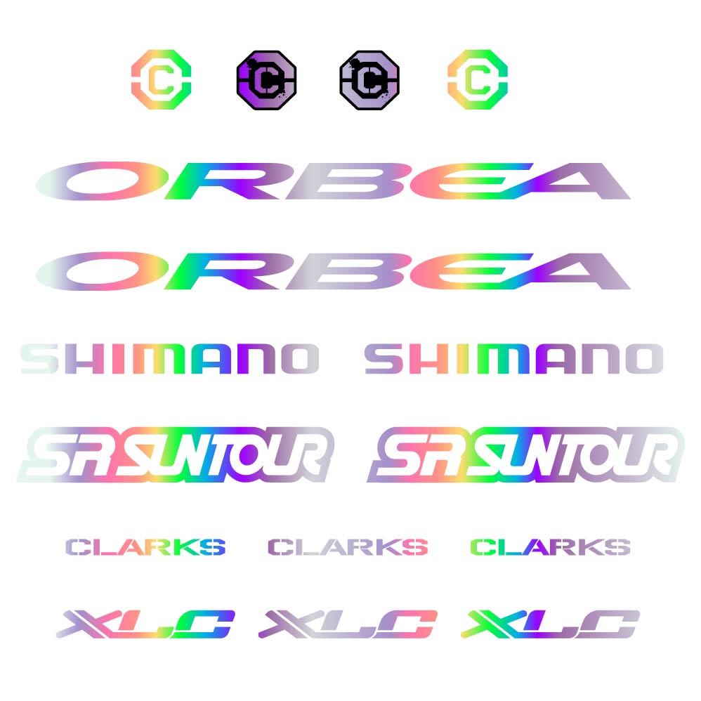 Stickers Orbea, Shimano, SRSuntour, Clarks, XLC compatibles Autocollants cadre