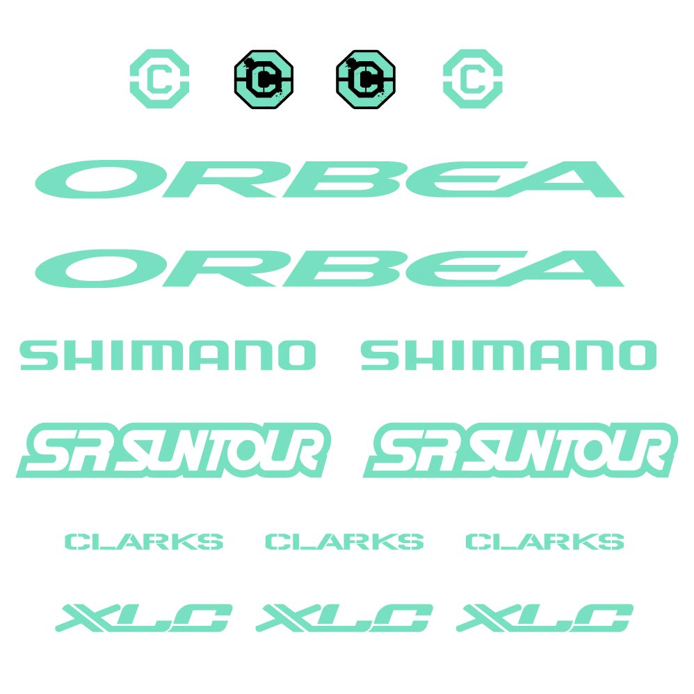 Stickers Orbea, Shimano, SRSuntour, Clarks, XLC compatibles Autocollants cadre