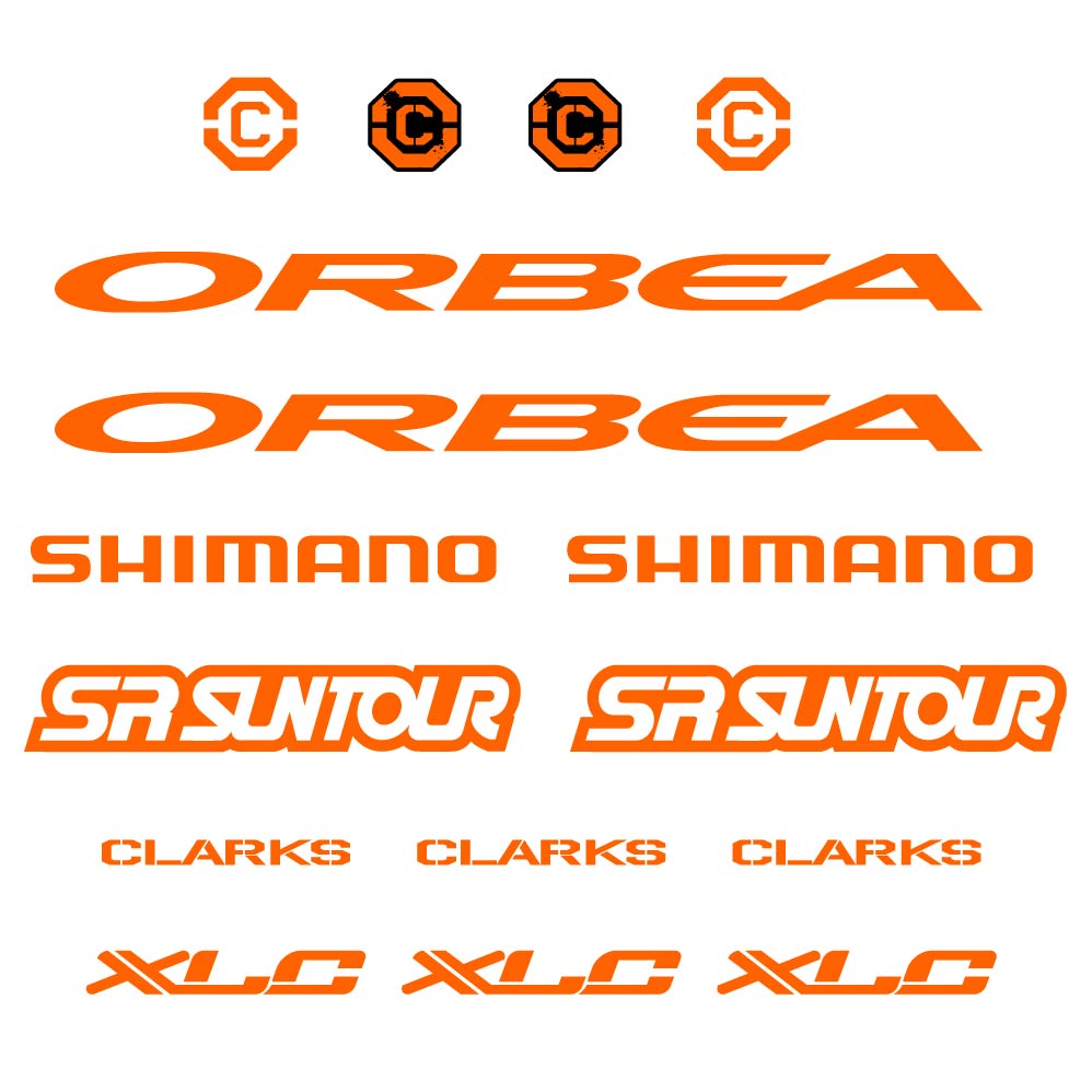 Stickers Orbea, Shimano, SRSuntour, Clarks, XLC compatibles Autocollants cadre
