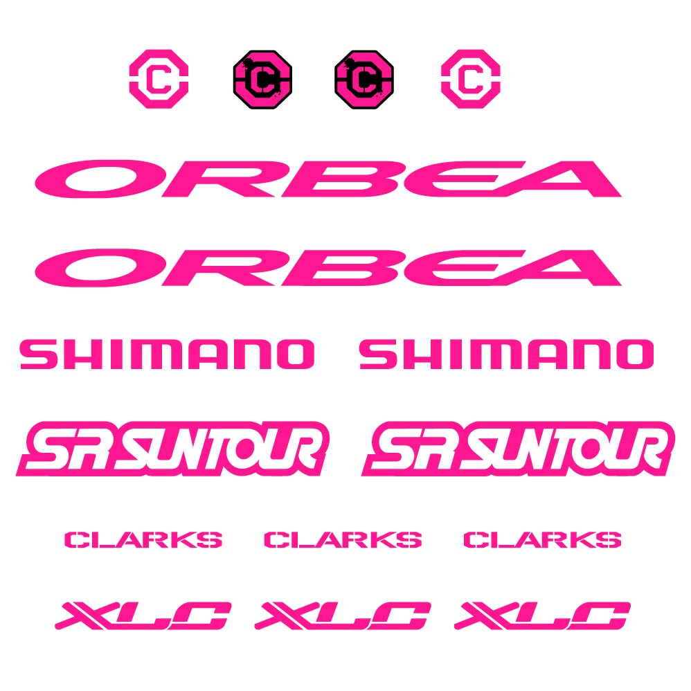 Stickers Orbea, Shimano, SRSuntour, Clarks, XLC compatibles Autocollants cadre