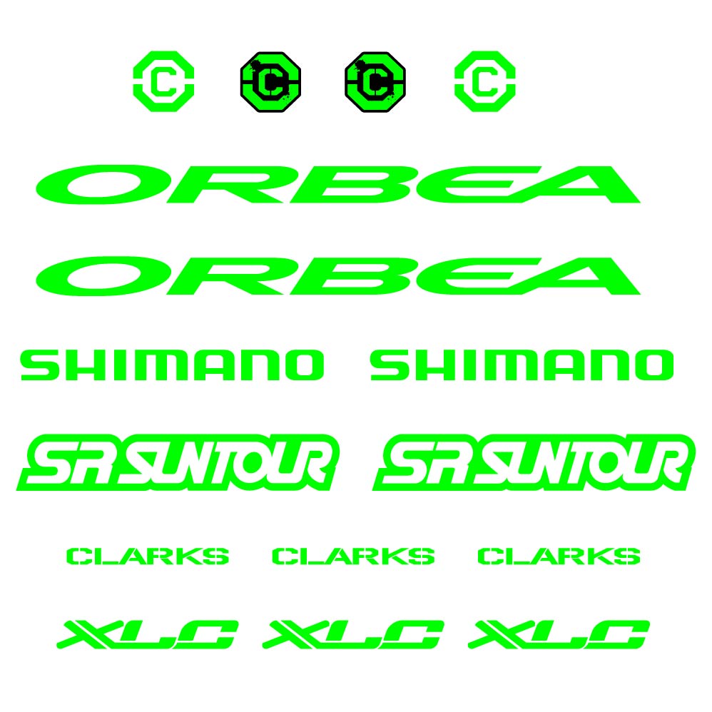 Stickers Orbea, Shimano, SRSuntour, Clarks, XLC compatibles Autocollants cadre