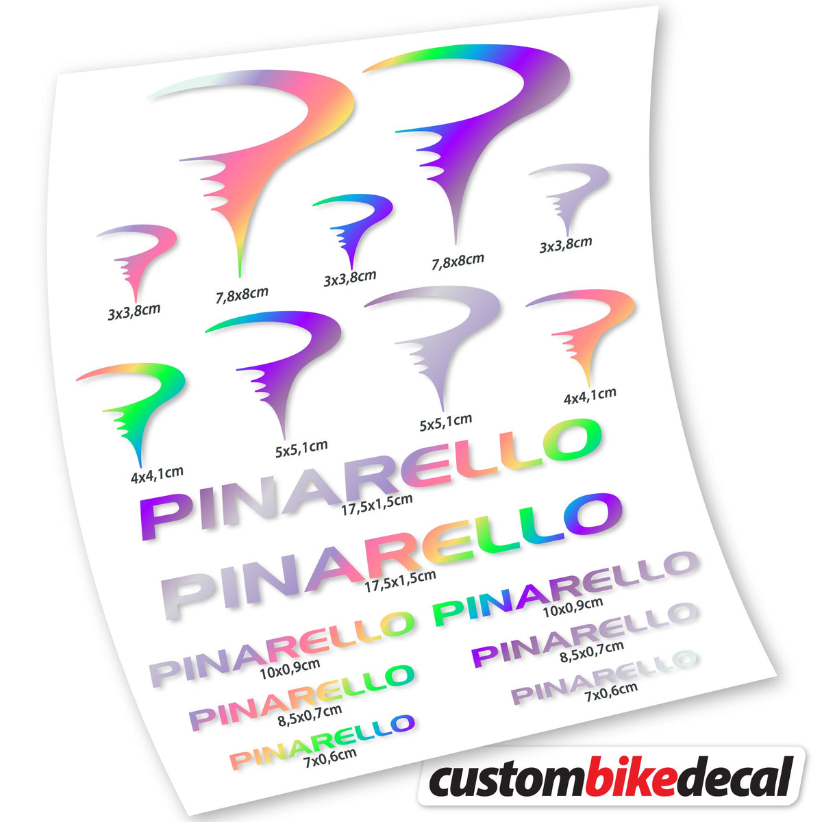 Hollographic decal for Pinarello frame – bike sticker vinyl