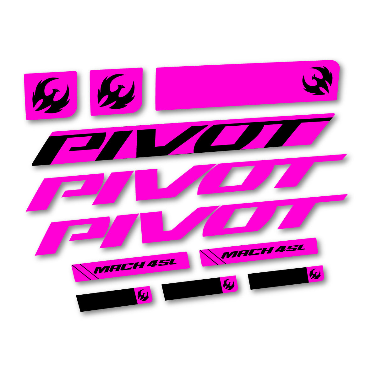 Stickers compatibles Pivot Mach 4 SL 2026 pour cadre – autocollants vinyle - Fuchsia Fluo