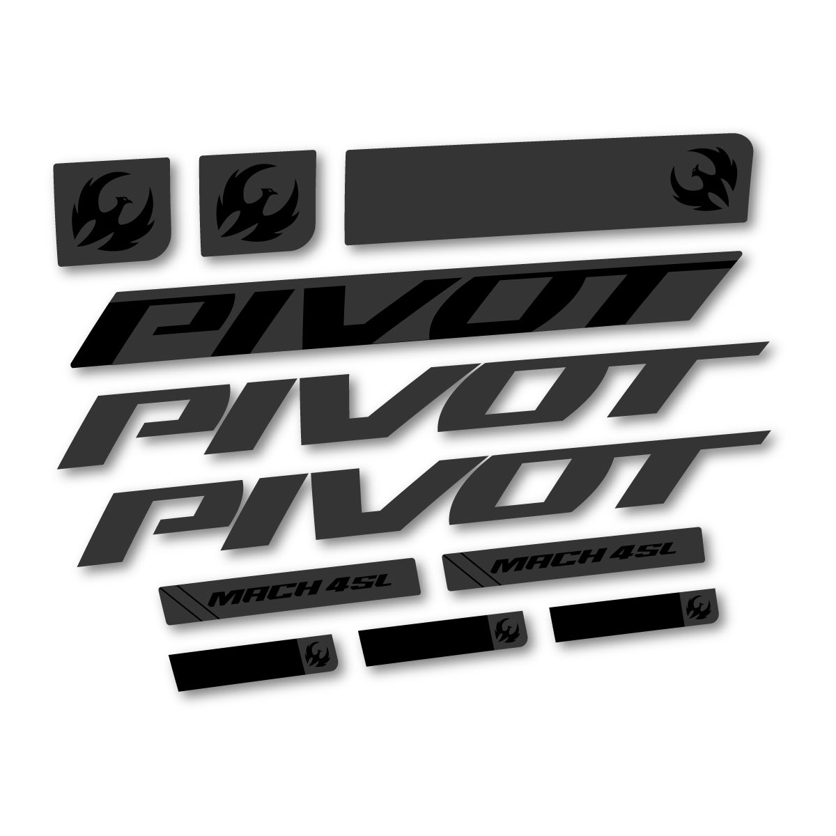 Stickers compatibles Pivot Mach 4 SL 2026 pour cadre – autocollants vinyle - Gris Anthracite
