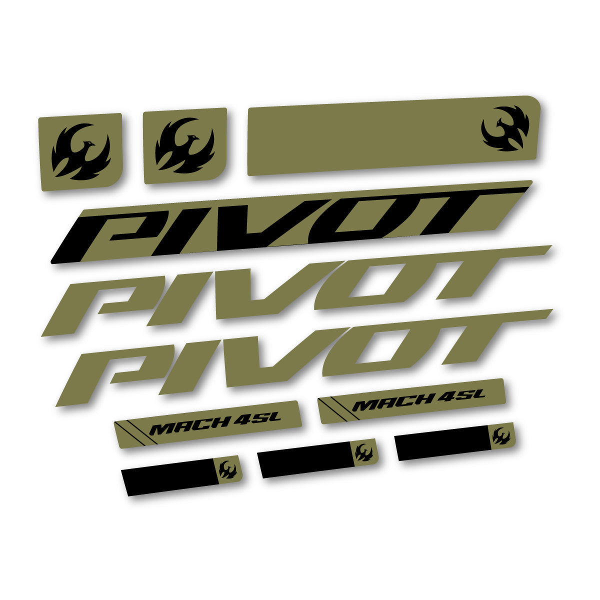 Stickers compatibles Pivot Mach 4 SL 2026 pour cadre – autocollants vinyle - Kaki