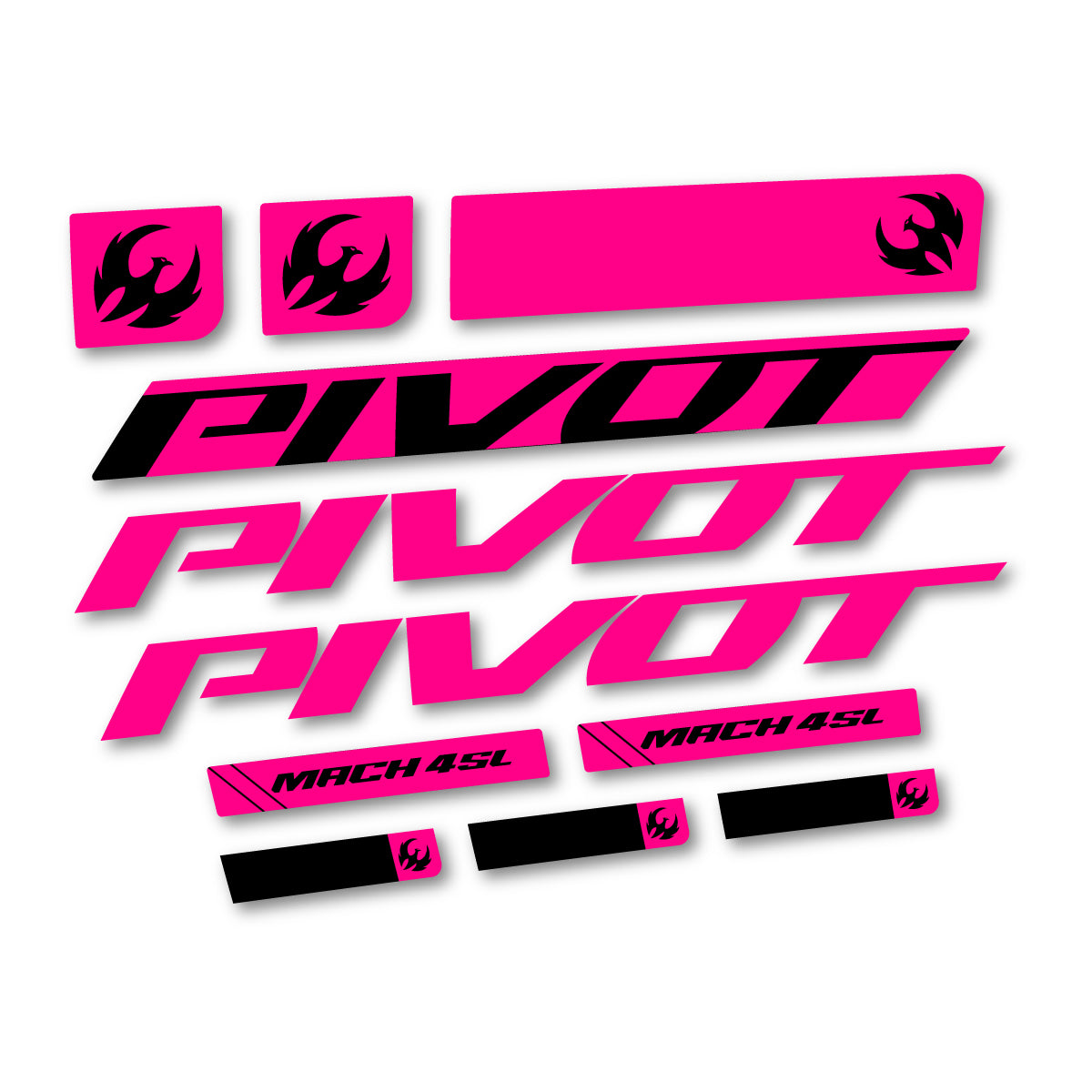Stickers compatibles Pivot Mach 4 SL 2026 pour cadre – autocollants vinyle - Rose Fluo