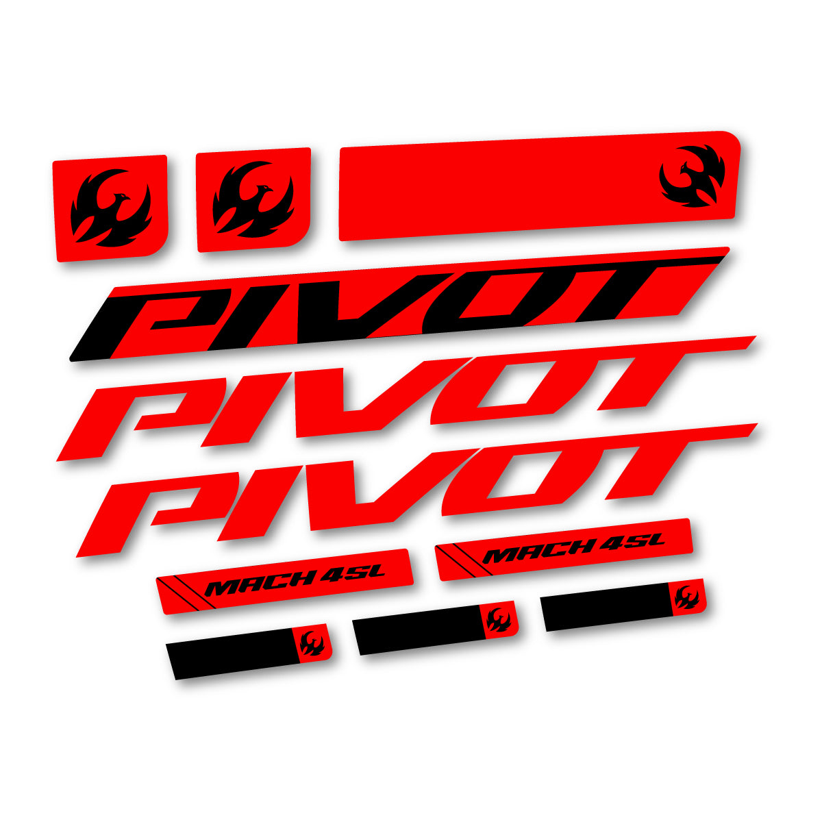 Stickers compatibles Pivot Mach 4 SL 2026 pour cadre – autocollants vinyle - Rouge Orangé