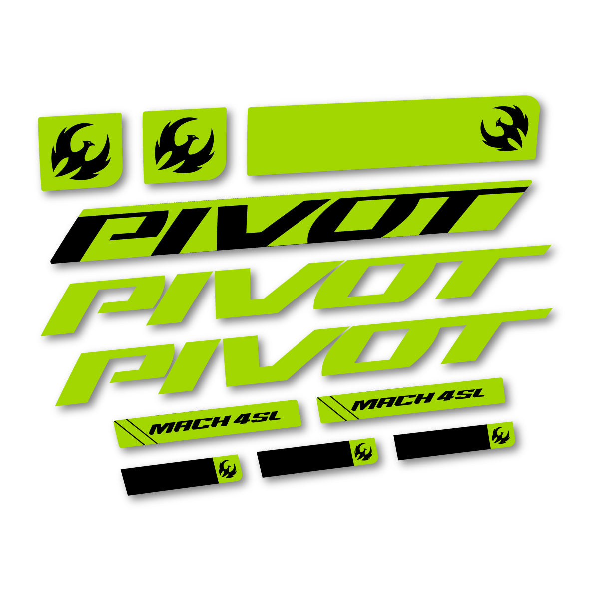 Stickers compatibles Pivot Mach 4 SL 2026 pour cadre – autocollants vinyle - Vert Citron