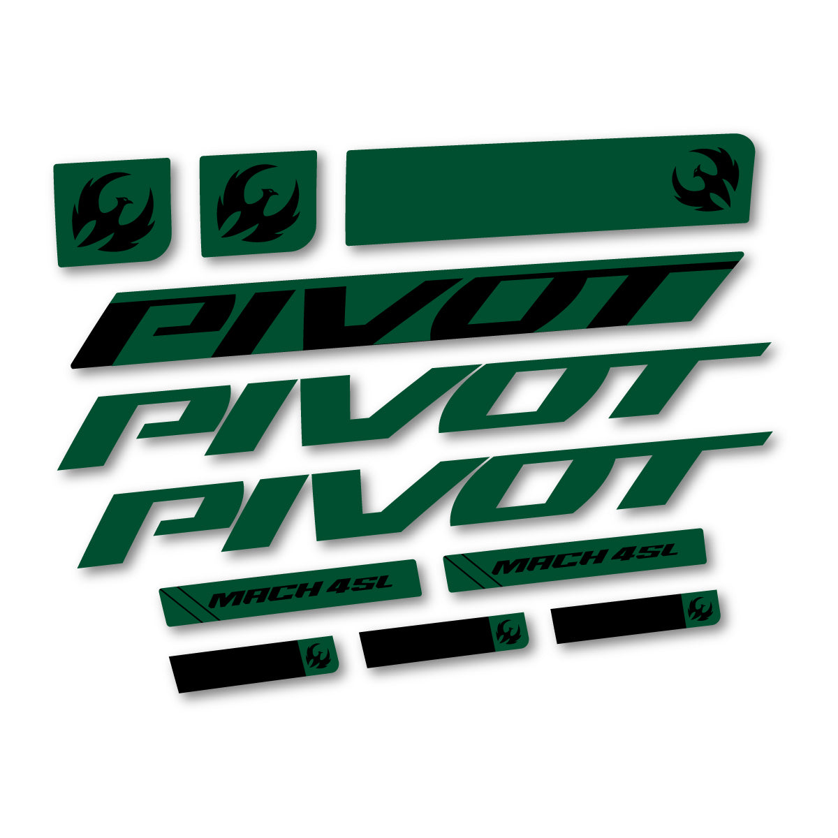 Stickers compatibles Pivot Mach 4 SL 2026 pour cadre – autocollants vinyle - Vert Foncé