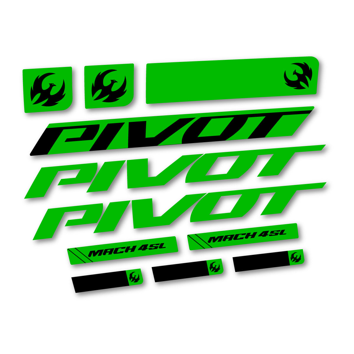 Stickers compatibles Pivot Mach 4 SL 2026 pour cadre – autocollants vinyle - Vert Herbe