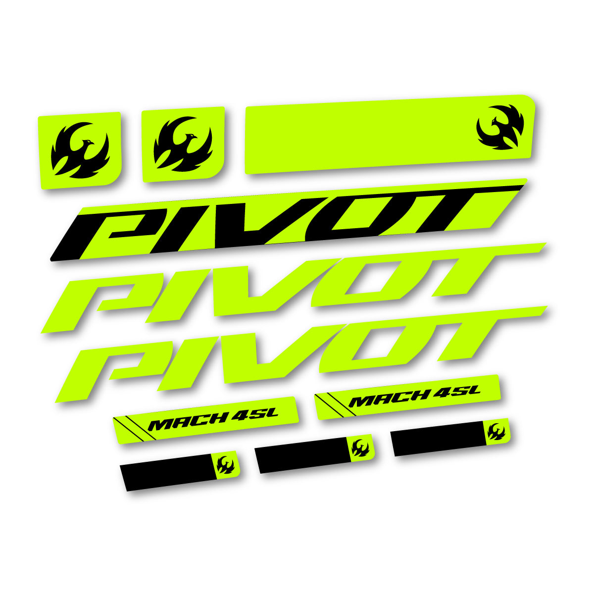 Stickers compatibles Pivot Mach 4 SL 2026 pour cadre – autocollants vinyle - Vert Lime Fluo