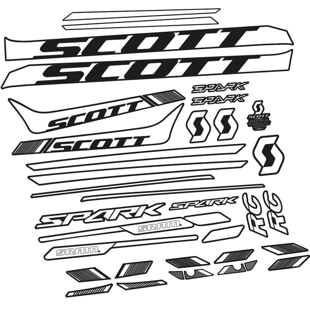 Stickers Scott Spark 930 2017, bicke compatibles Autocollants cadre Route