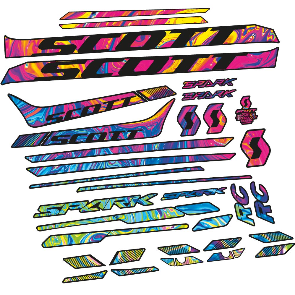 Stickers Scott Spark 930 2017, bicke compatibles Autocollants cadre Route