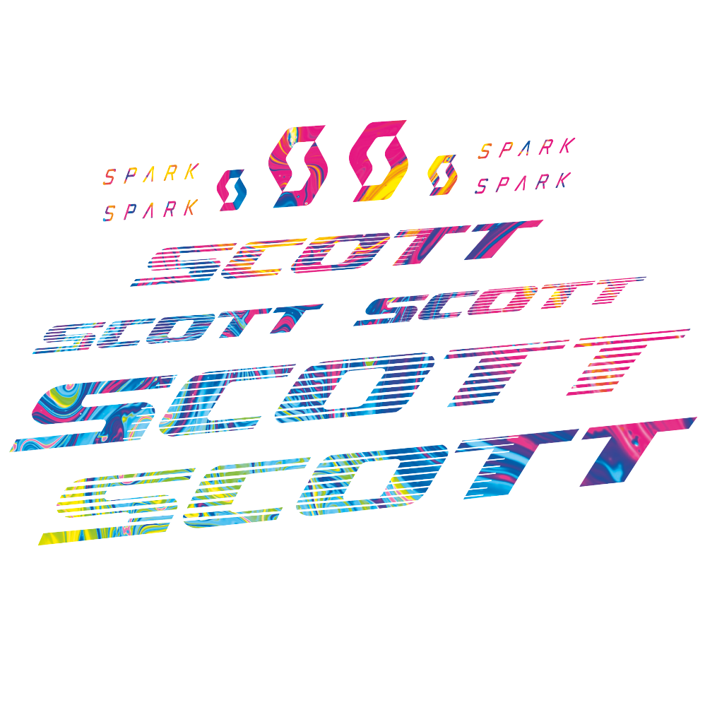 Stickers Scott Spark RC 2022 compatibles - Autocollants cadre vélo