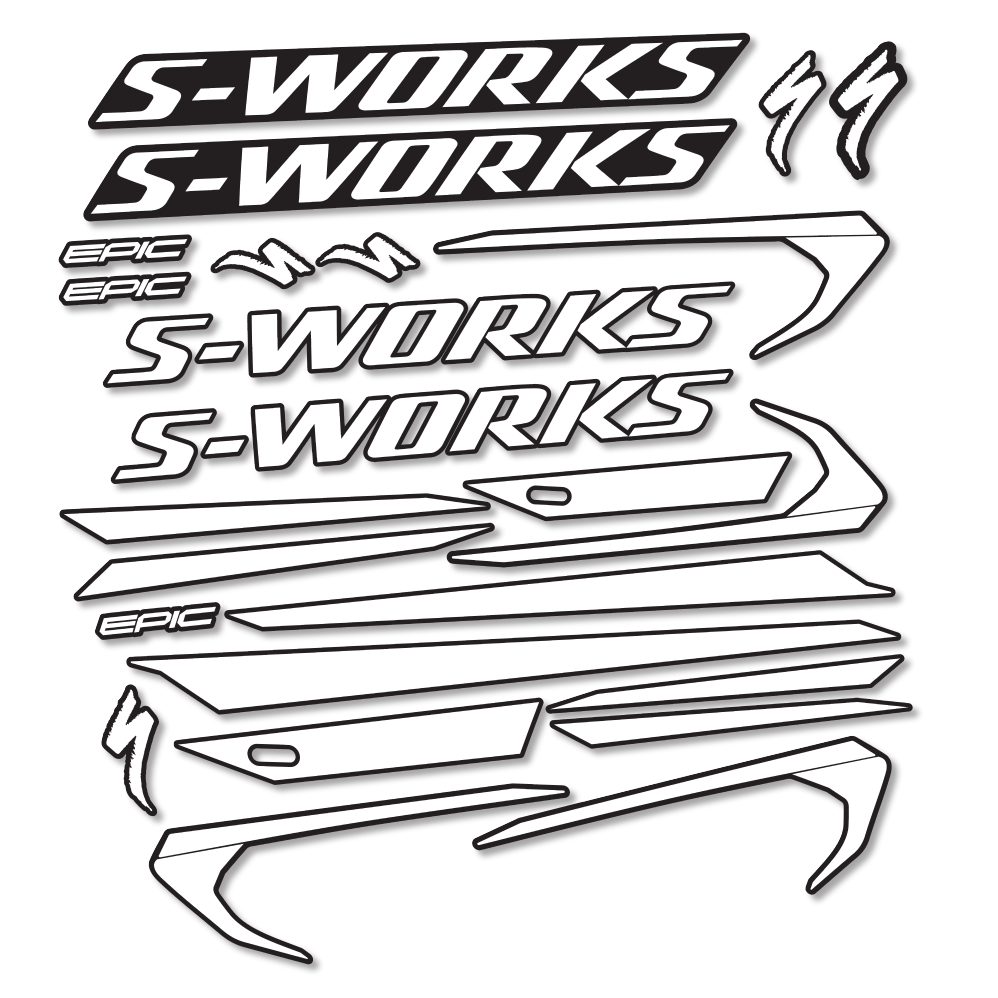 Stickers Specialized Epic S-Works 2018 compatibles - Autocollants cadre vélo