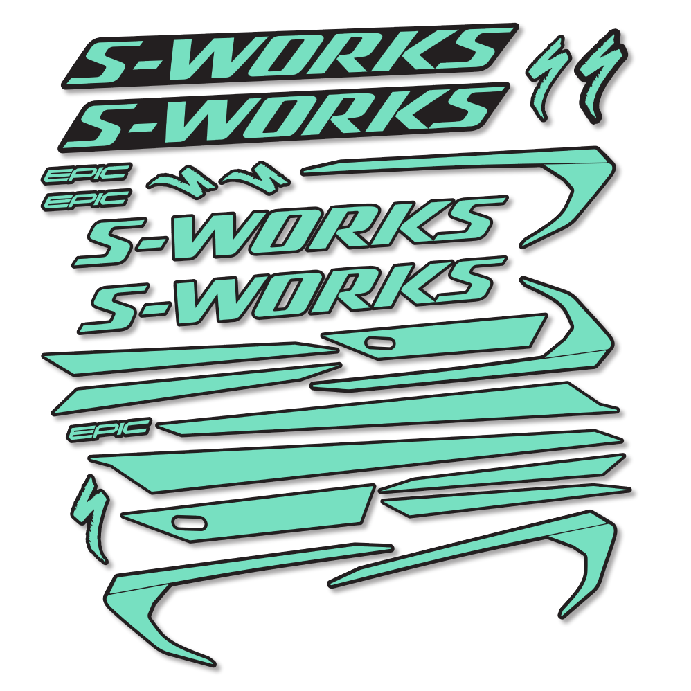 Stickers Specialized Epic S-Works 2018 compatibles - Autocollants cadre vélo