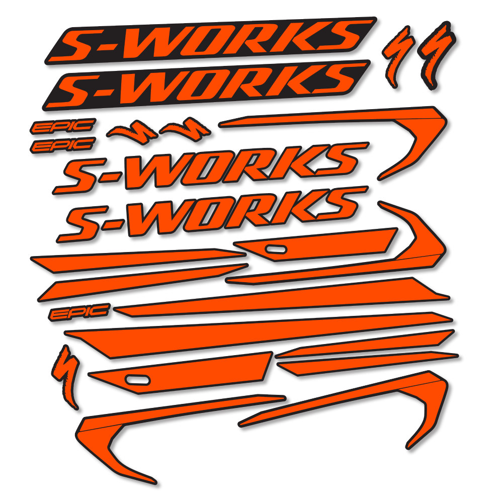 Stickers Specialized Epic S-Works 2018 compatibles - Autocollants cadre vélo