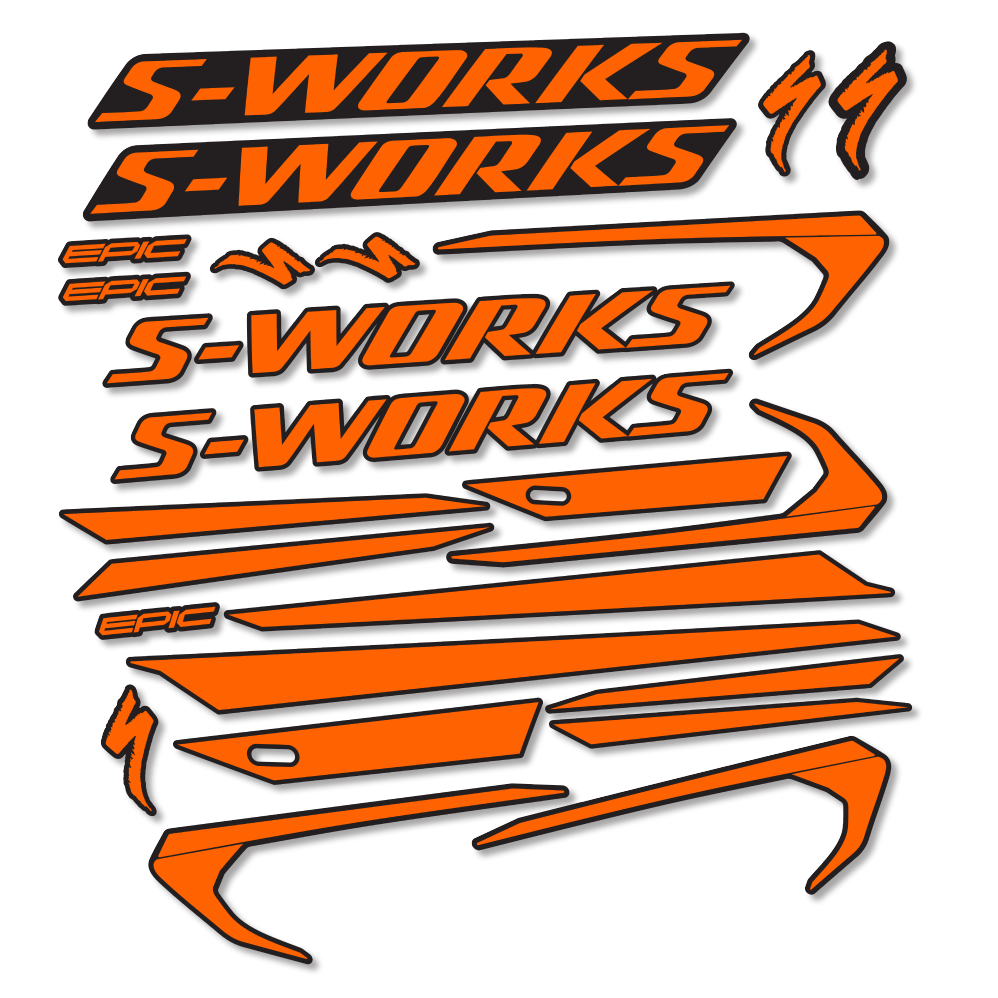Stickers Specialized Epic S-Works 2018 compatibles - Autocollants cadre vélo