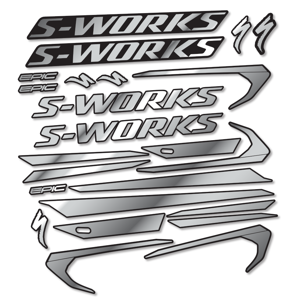 Stickers Specialized Epic S-Works 2018 compatibles - Autocollants cadre vélo