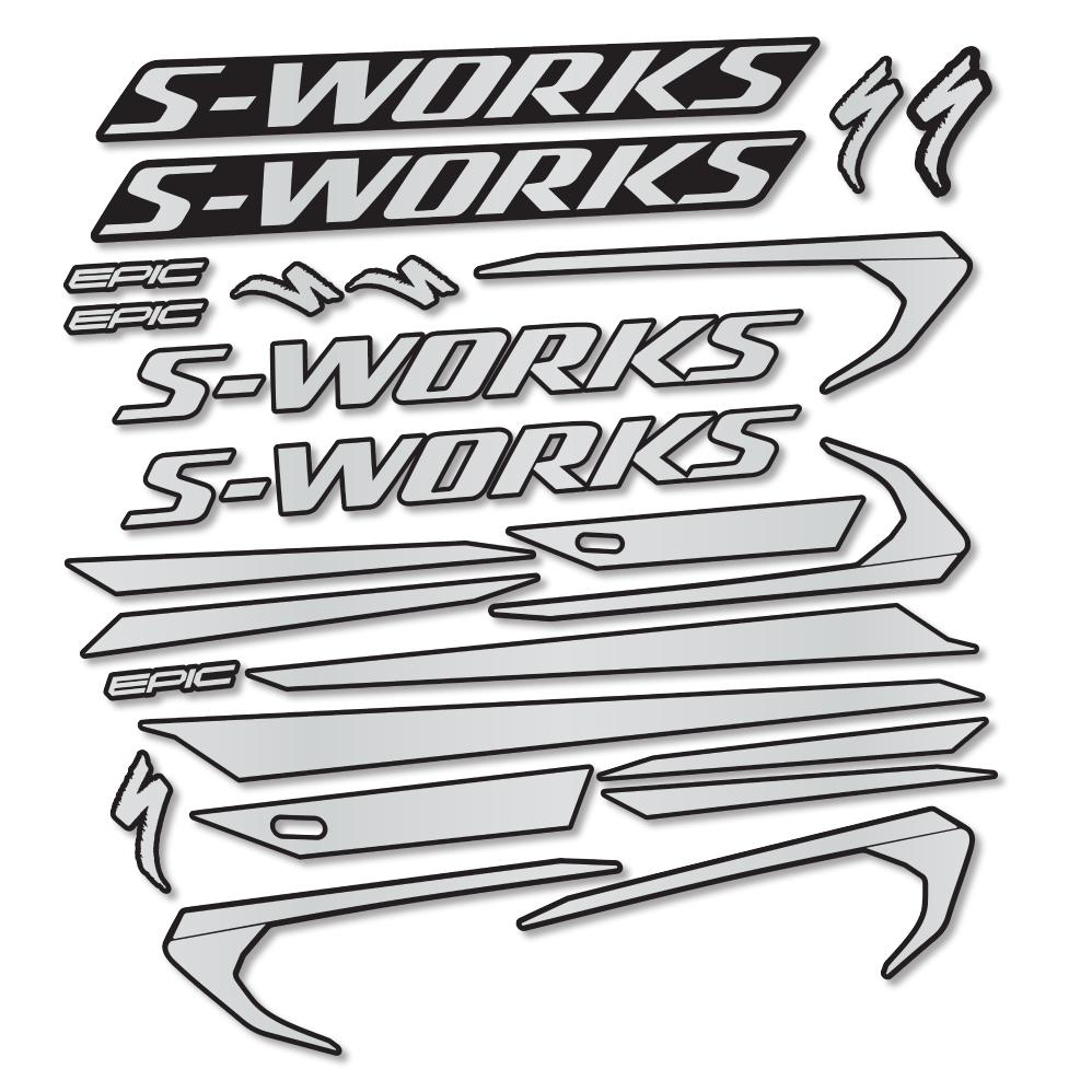 Stickers Specialized Epic S-Works 2018 compatibles - Autocollants cadre vélo