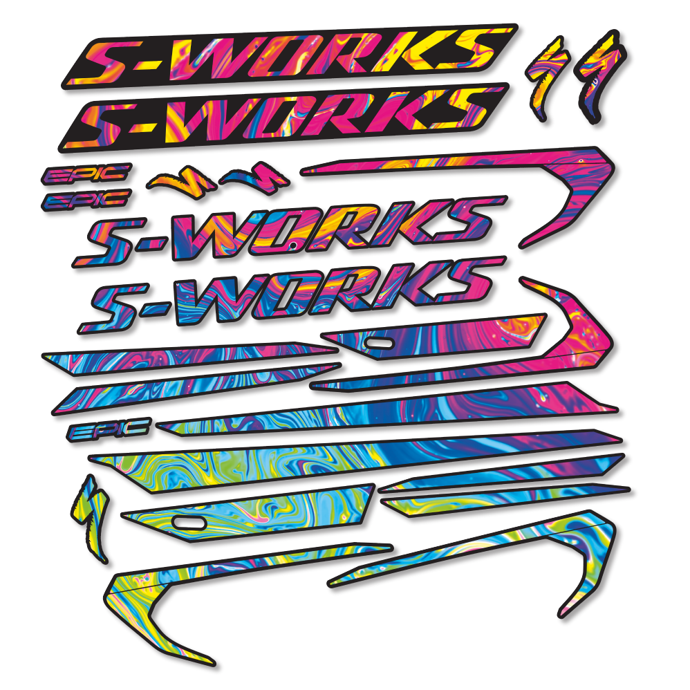 Stickers Specialized Epic S-Works 2018 compatibles - Autocollants cadre vélo