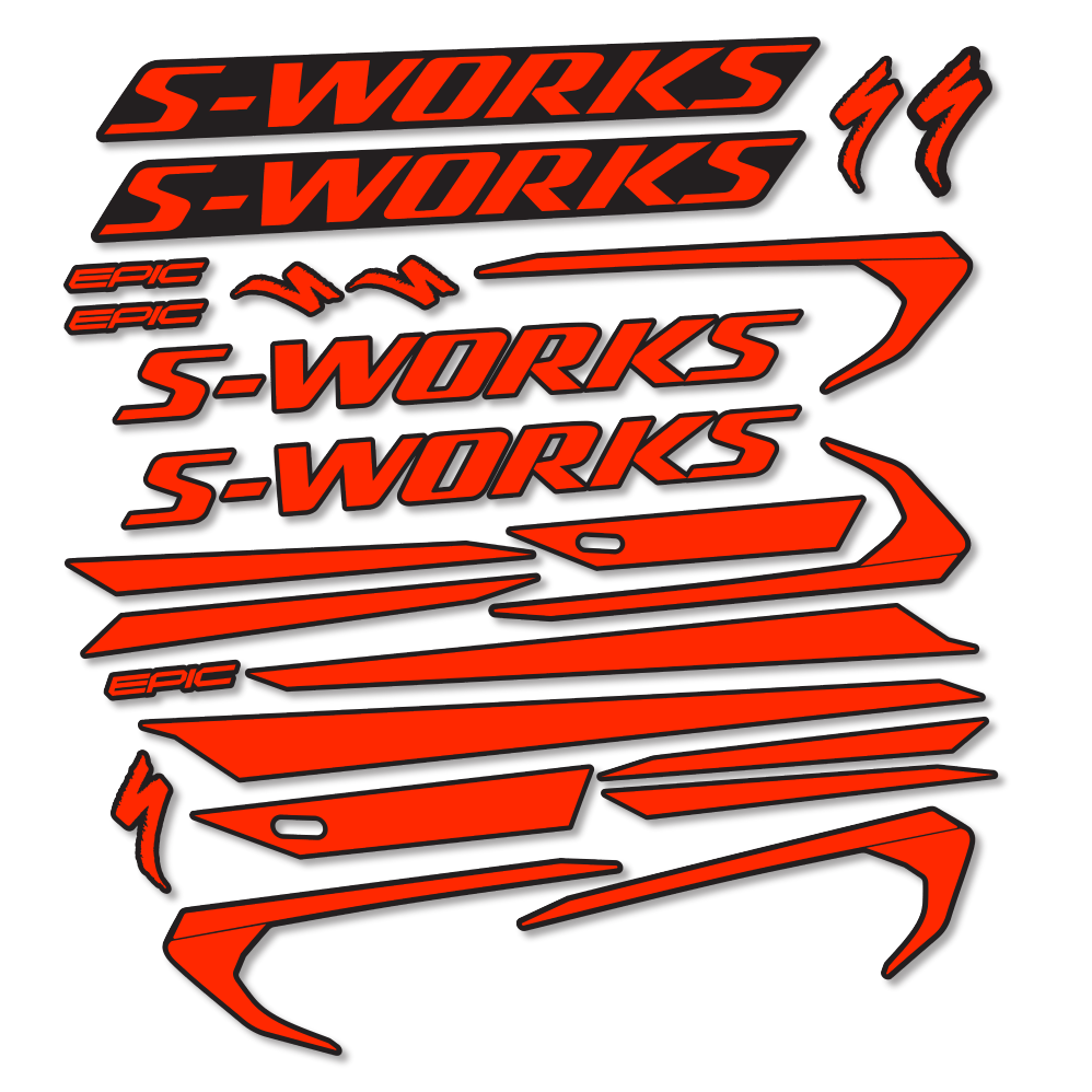 Stickers Specialized Epic S-Works 2018 compatibles - Autocollants cadre vélo