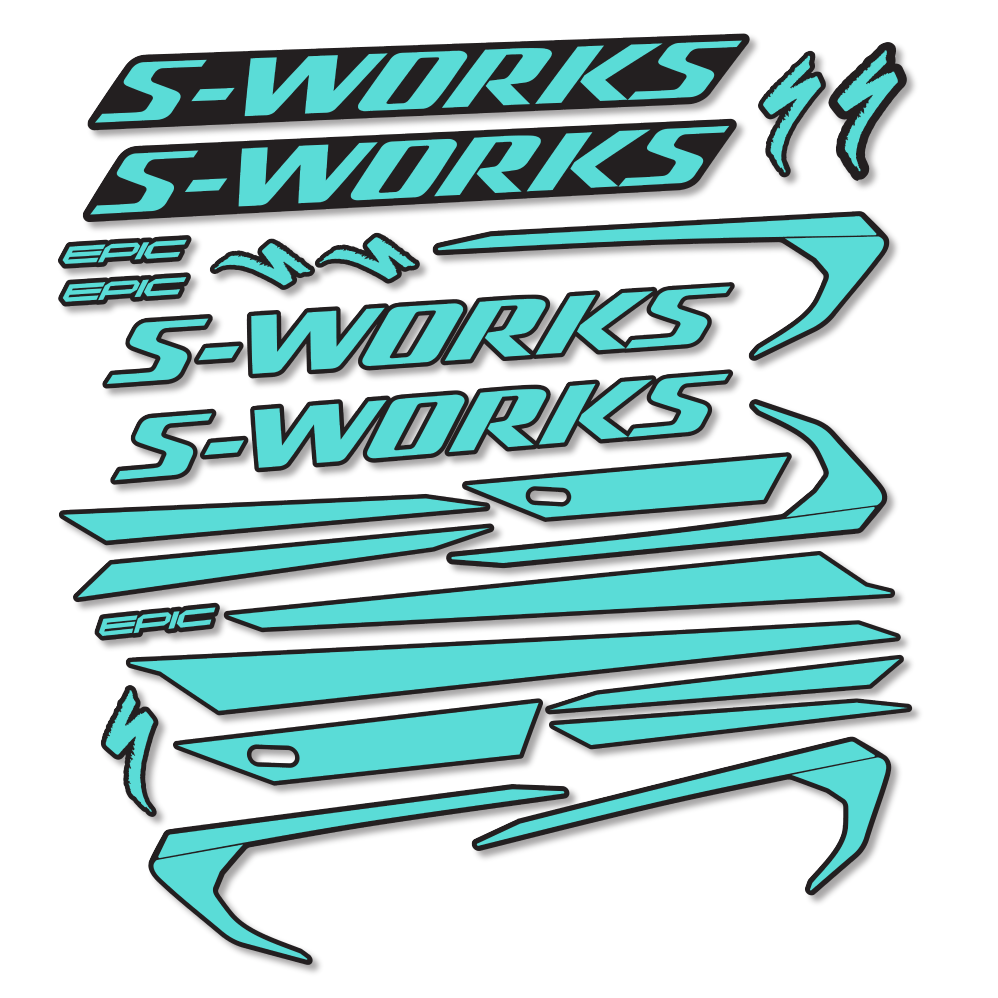 Stickers Specialized Epic S-Works 2018 compatibles - Autocollants cadre vélo