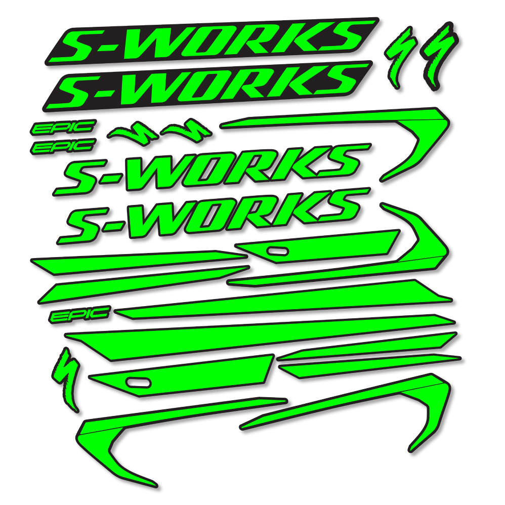 Stickers Specialized Epic S-Works 2018 compatibles - Autocollants cadre vélo