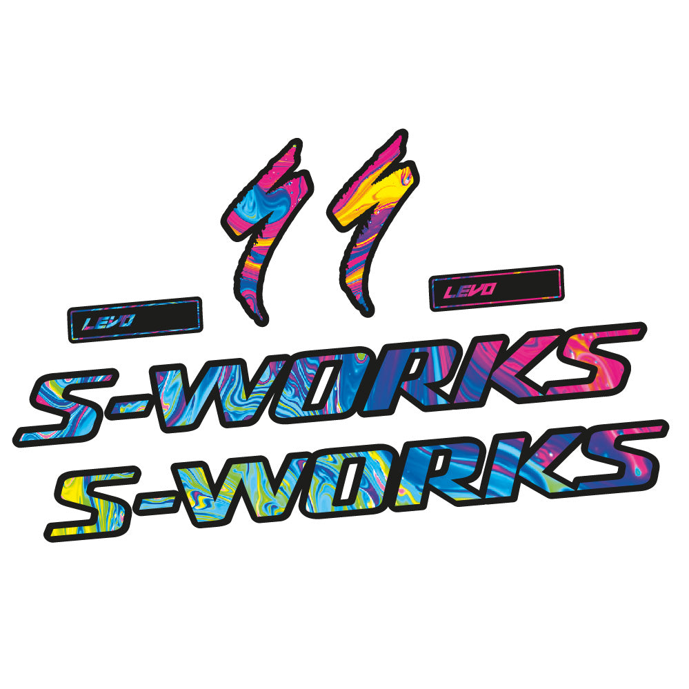 Stickers S-Works Turbo Levo Gen3 2022 compatibles - Autocollants cadre vélo