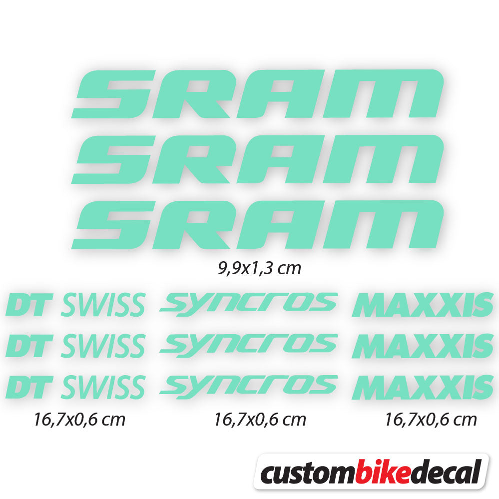 Mint decal for Sram DT Swiss Syncross Maxxis frame – bike sticker vinyl