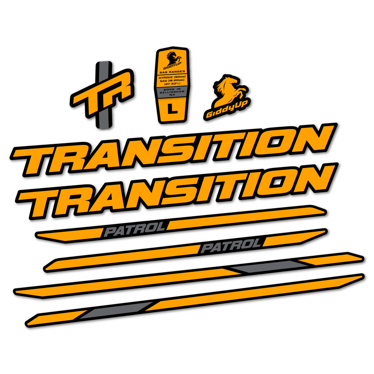 Stickers cadre vélo Transition Patrol Carbon 2025 2026 autocollant vinyle