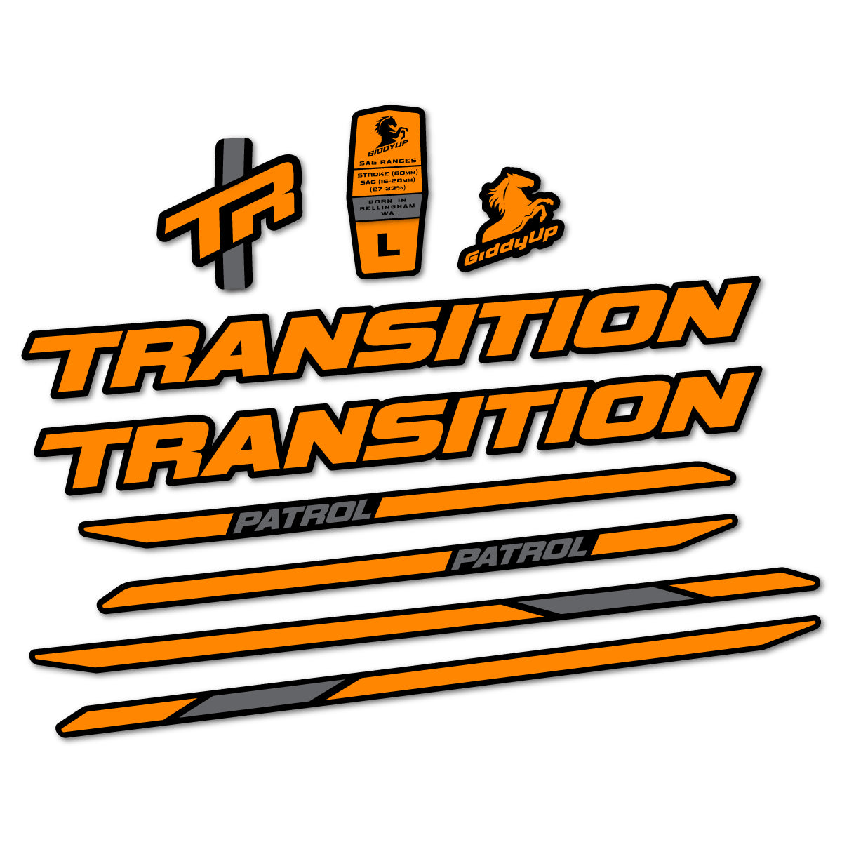 Stickers cadre vélo Transition Patrol Carbon 2025 2026 autocollant vinyle