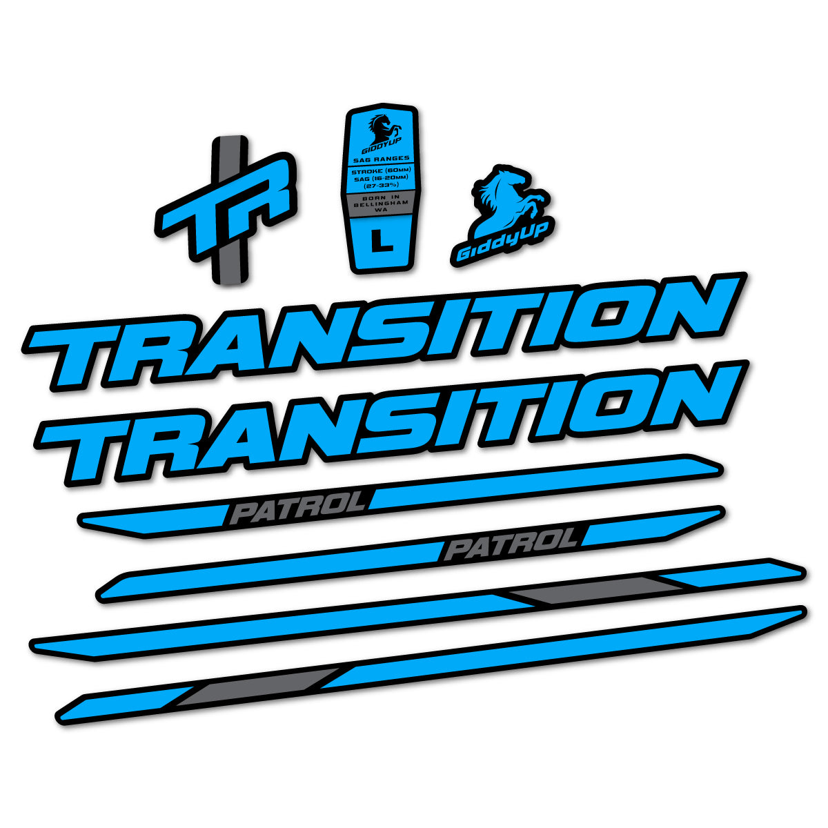 Stickers cadre vélo Transition Patrol Carbon 2025 2026 autocollant vinyle