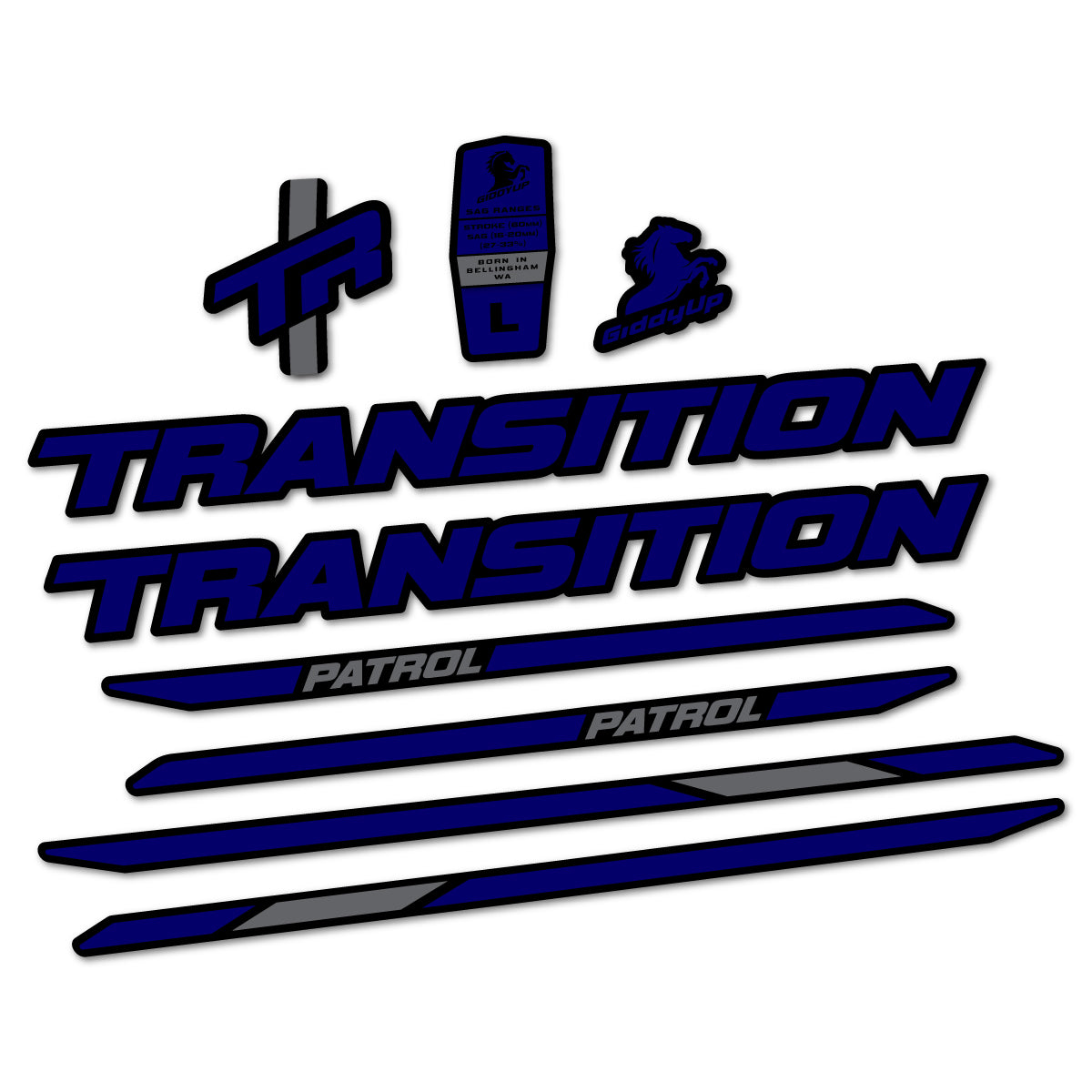 Stickers cadre vélo Transition Patrol Carbon 2025 2026 autocollant vinyle