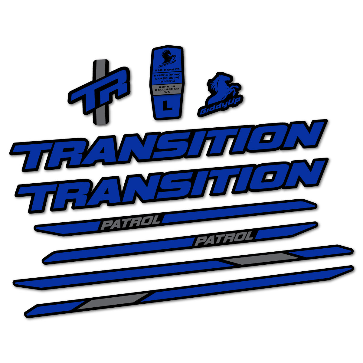 Stickers cadre vélo Transition Patrol Carbon 2025 2026 autocollant vinyle