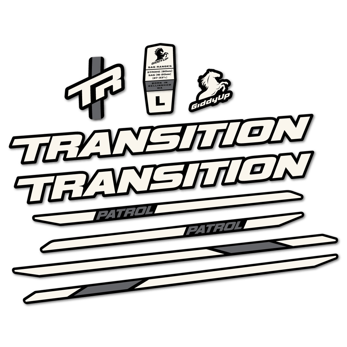 Stickers cadre vélo Transition Patrol Carbon 2025 2026 autocollant vinyle