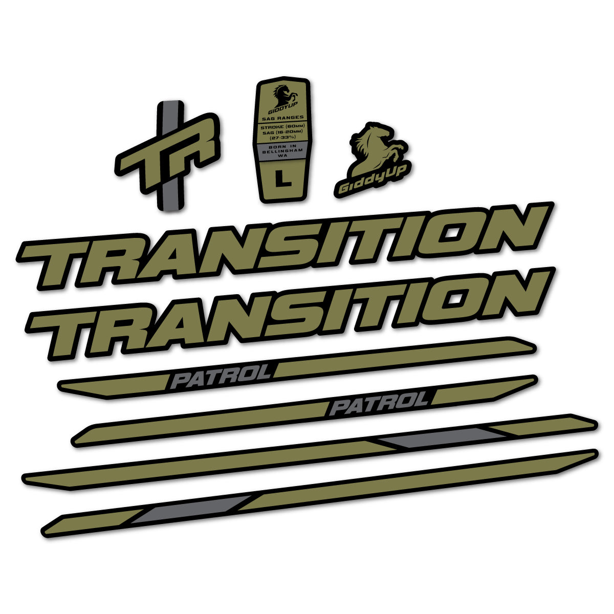 Stickers cadre vélo Transition Patrol Carbon 2025 2026 autocollant vinyle