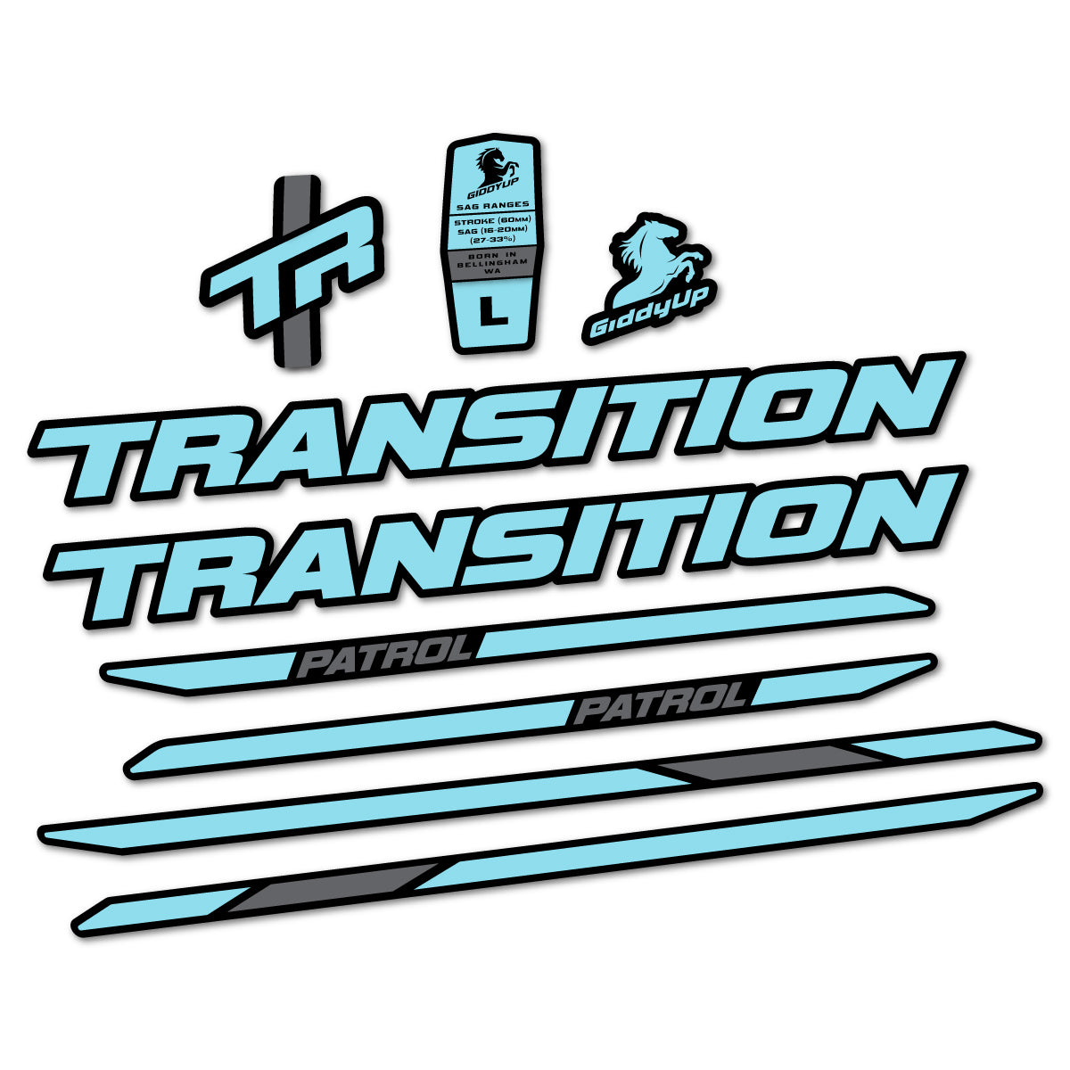 Stickers cadre vélo Transition Patrol Carbon 2025 2026 autocollant vinyle